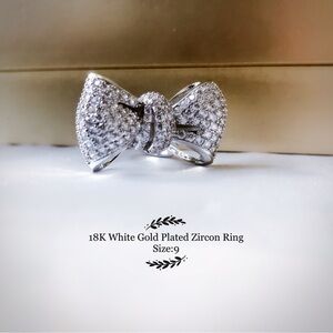 - 18K White Gold plated Zircon Ring